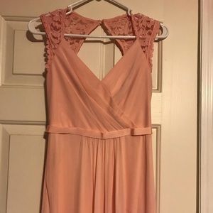 David’s Bridal Peach Bellini Lace Formal Dress